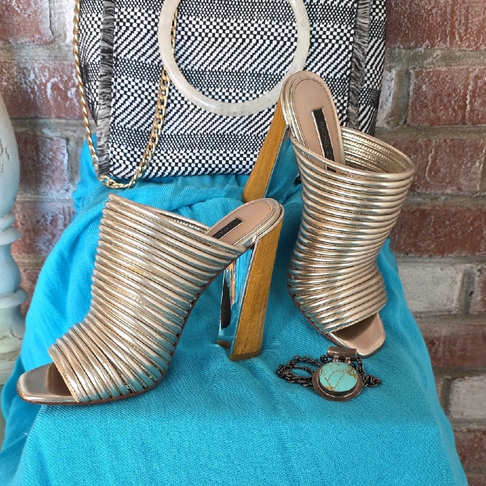 Chic Rachel Zoe Silver Heeled Mules